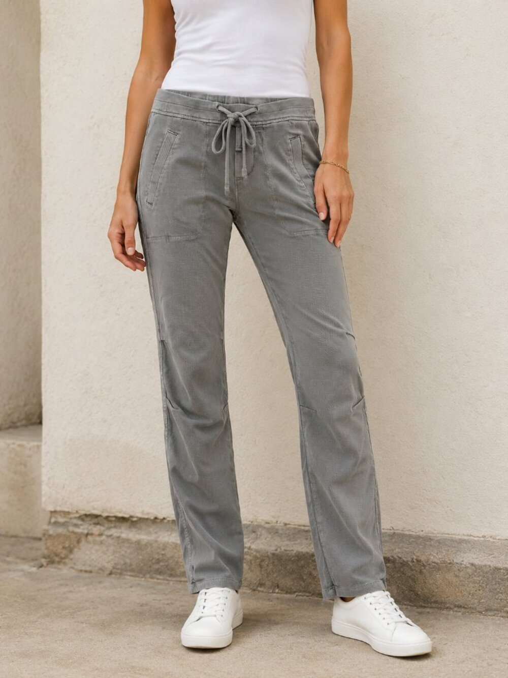 James Perse Utility Pants Gray Soft Drape Drawstring Cotton Modal Size 1 Small